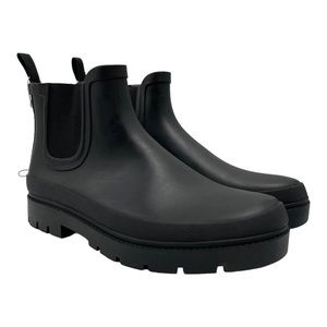 NWOT Rain Boots Kaden Rubber Double Gore Block Heel Universal Thread Black US 10